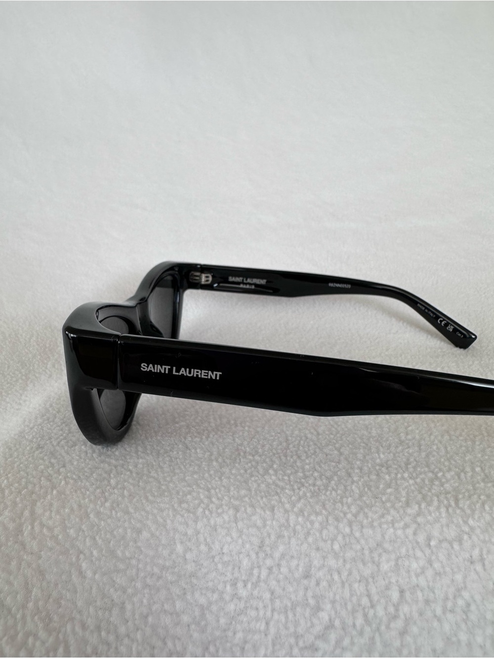 Saint Laurent Glossy Black Thick-Arm Cat Eye Sunglasses - Picture 4 of 6